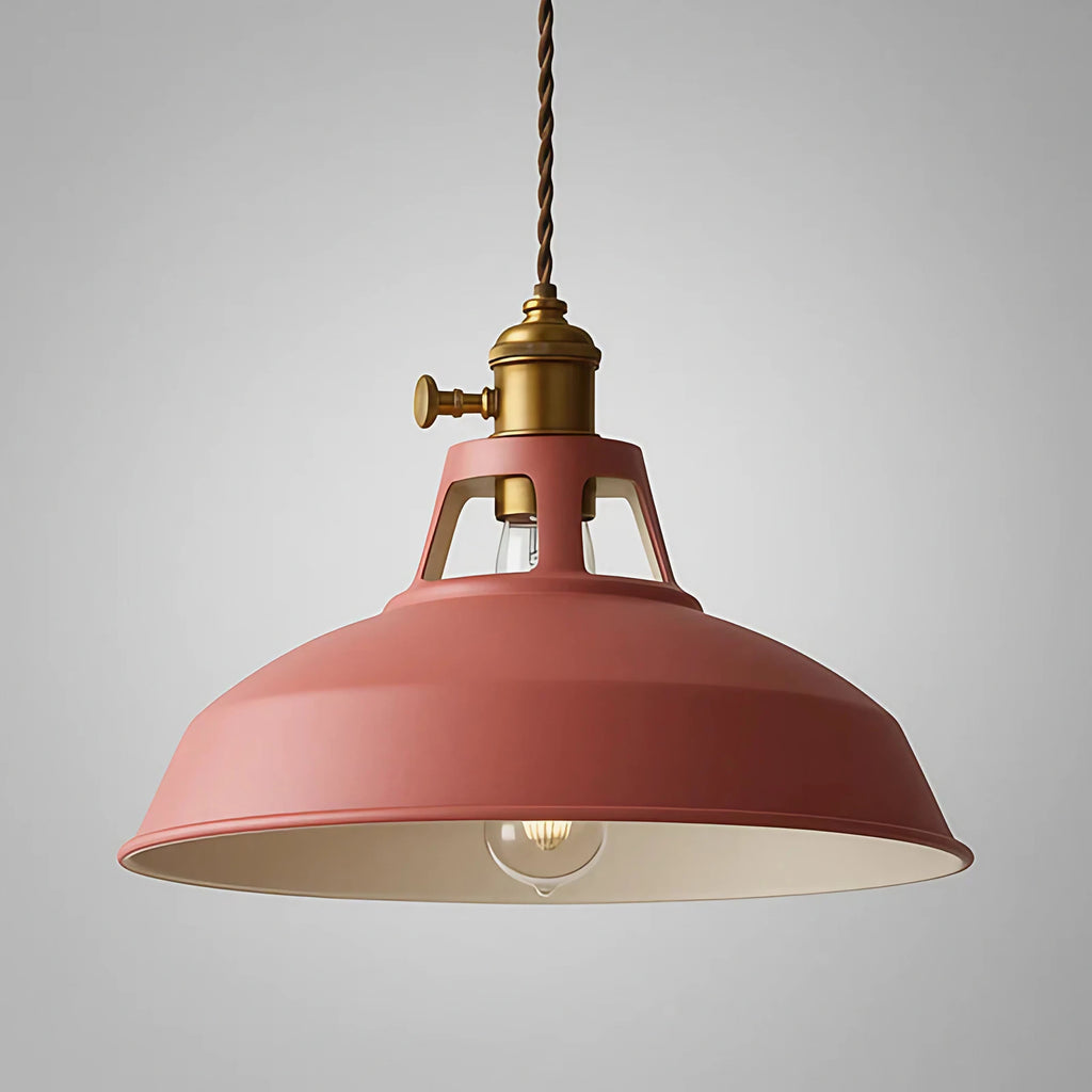 Suspension industrielle rétro en métal à chaîne réglable, sept coloris, rouge