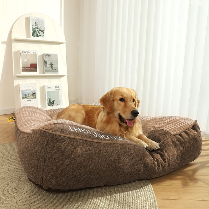 Coussin orthopédique pour grand chien avec rebord, housse lavable