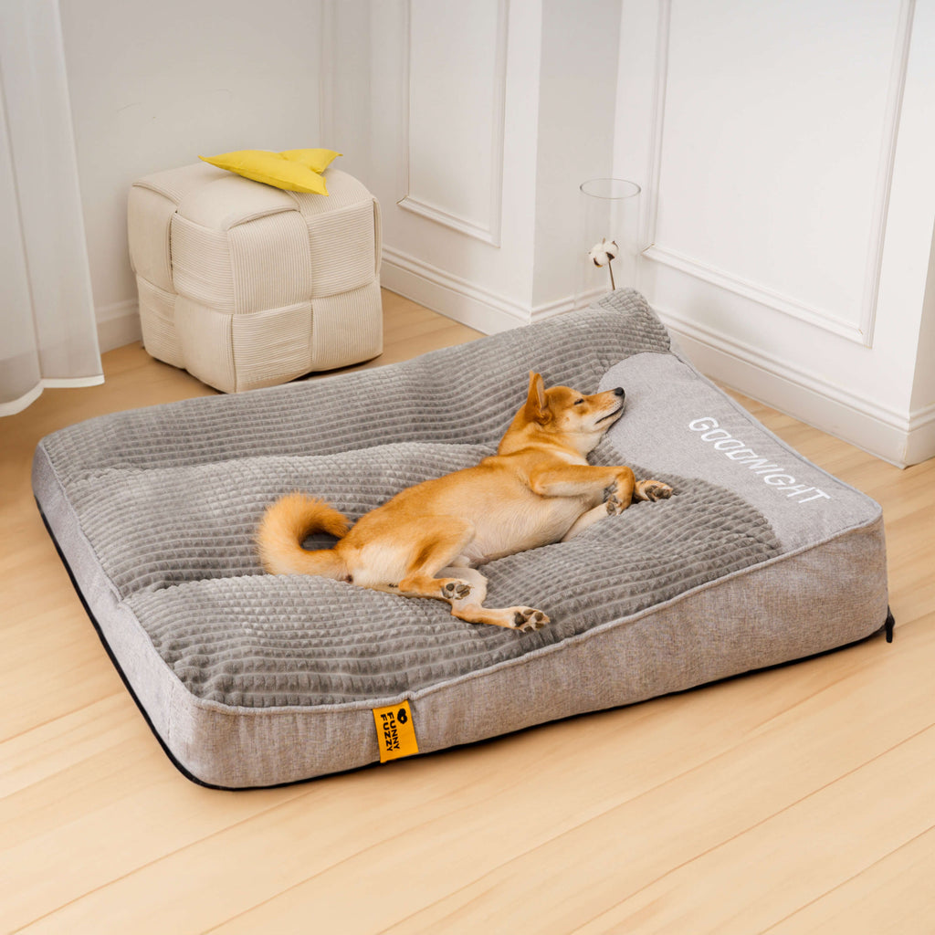 Coussin orthopédique pour grand chien avec rebord, housse lavable
