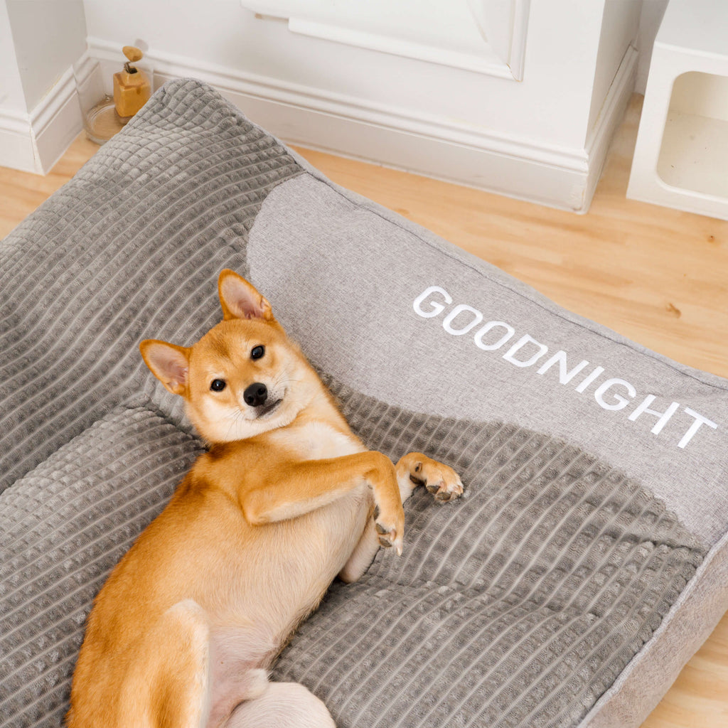 Coussin orthopédique pour grand chien avec rebord, housse lavable
