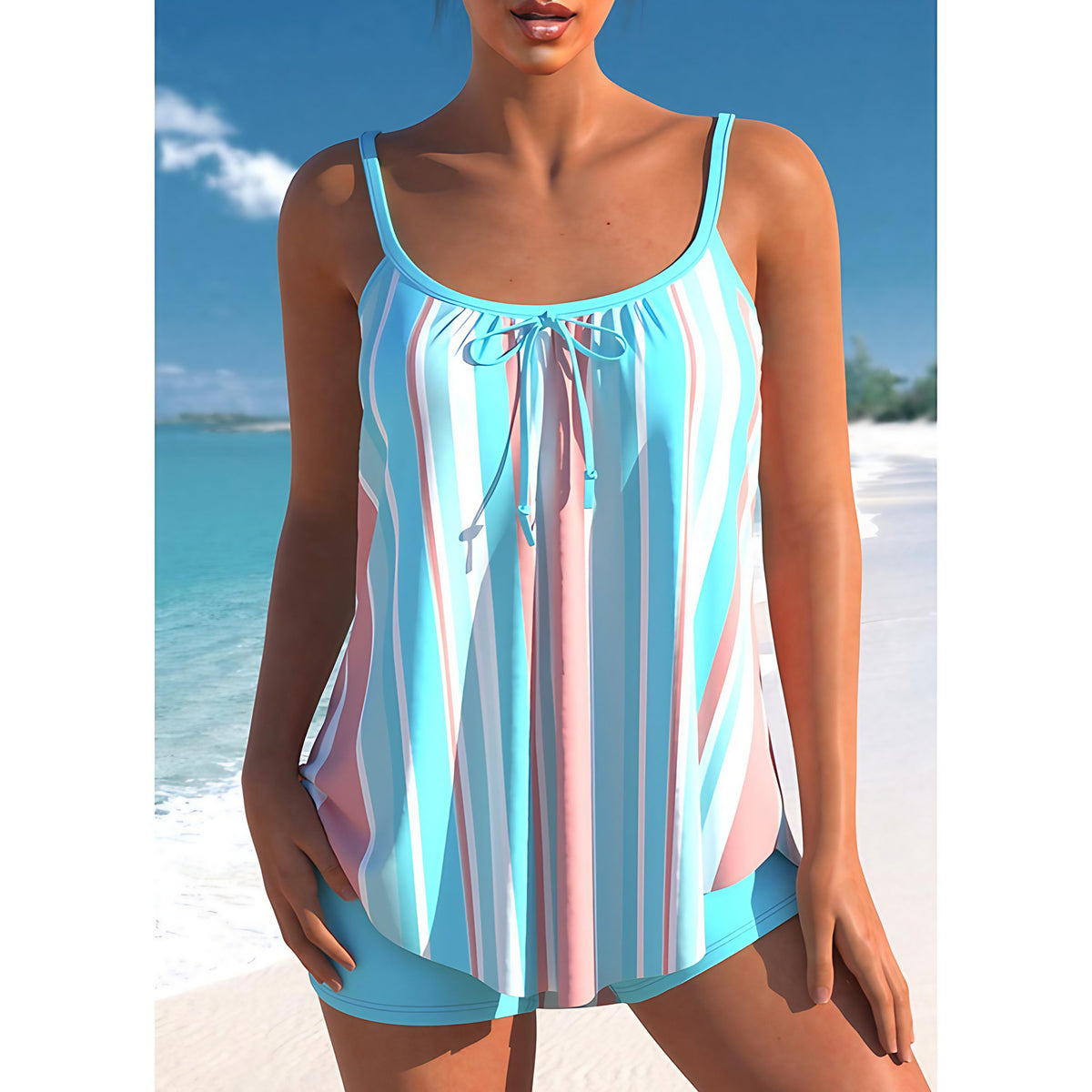 Maillot de bain femme à pois, douze coloris, du S au 5XL, bleu