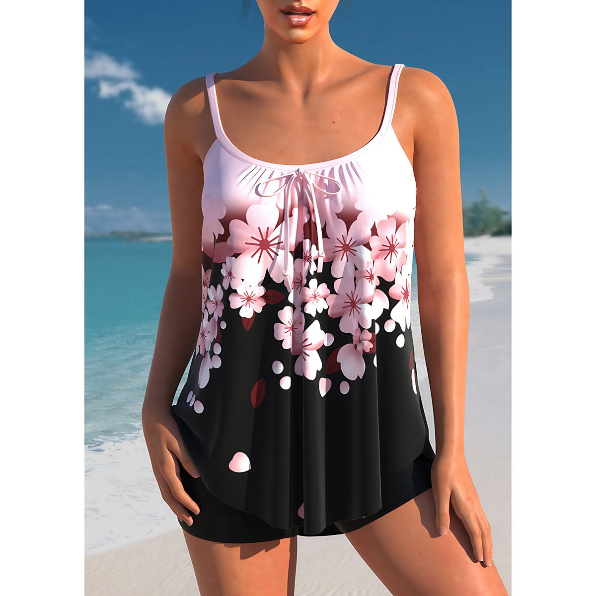 Maillot de bain femme à pois, douze coloris, du S au 5XL, noir et rose