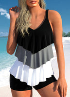 Maillot de bain femme à pois, douze coloris, du S au 5XL, noir et gris