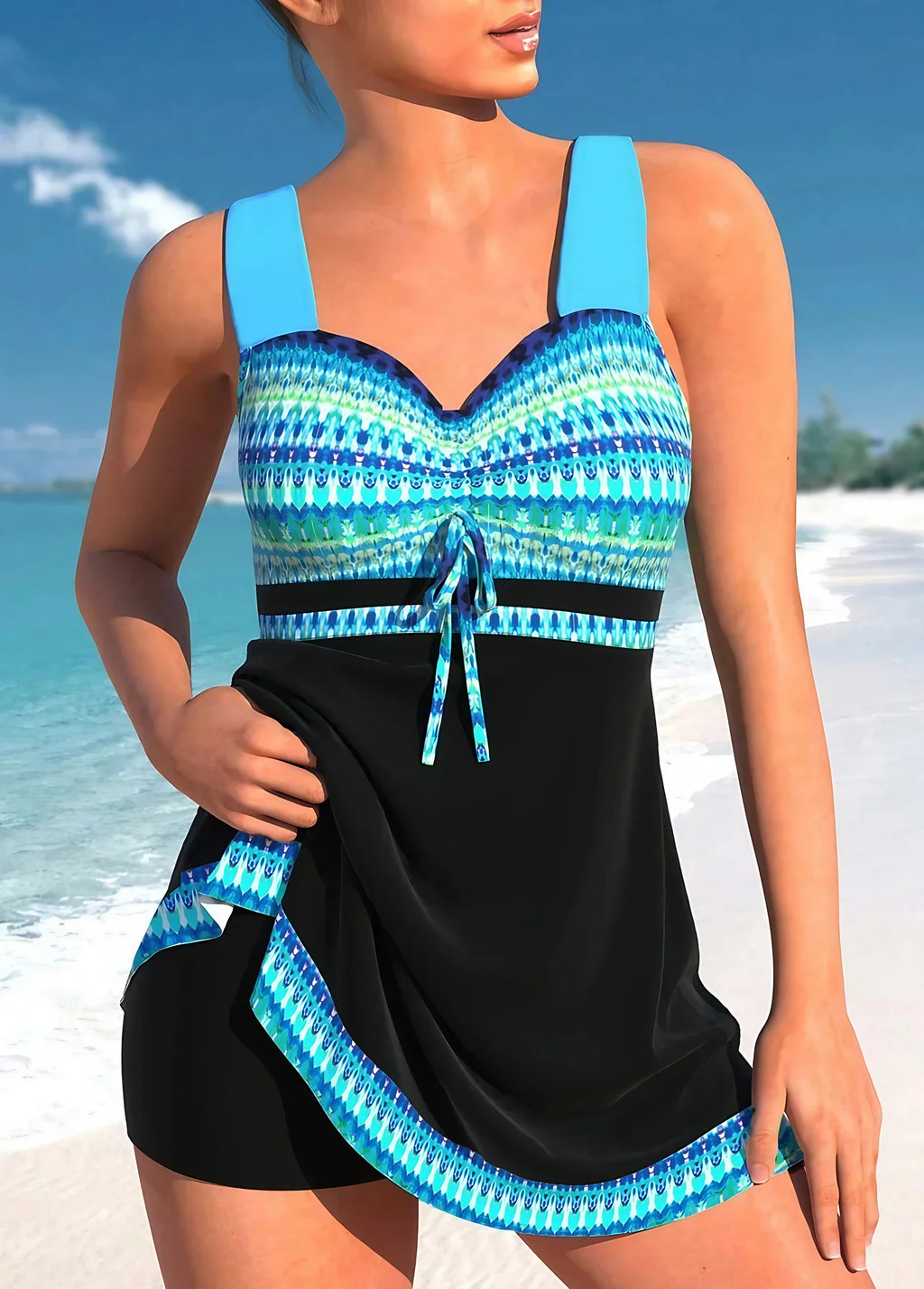Maillot de bain une pièce femme, noir, bleu ou gris, bleu