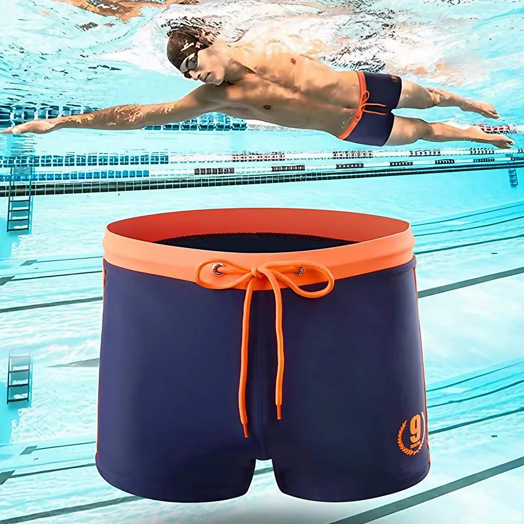 Maillot de bain homme pour la piscine, résistant au chlore, bleu