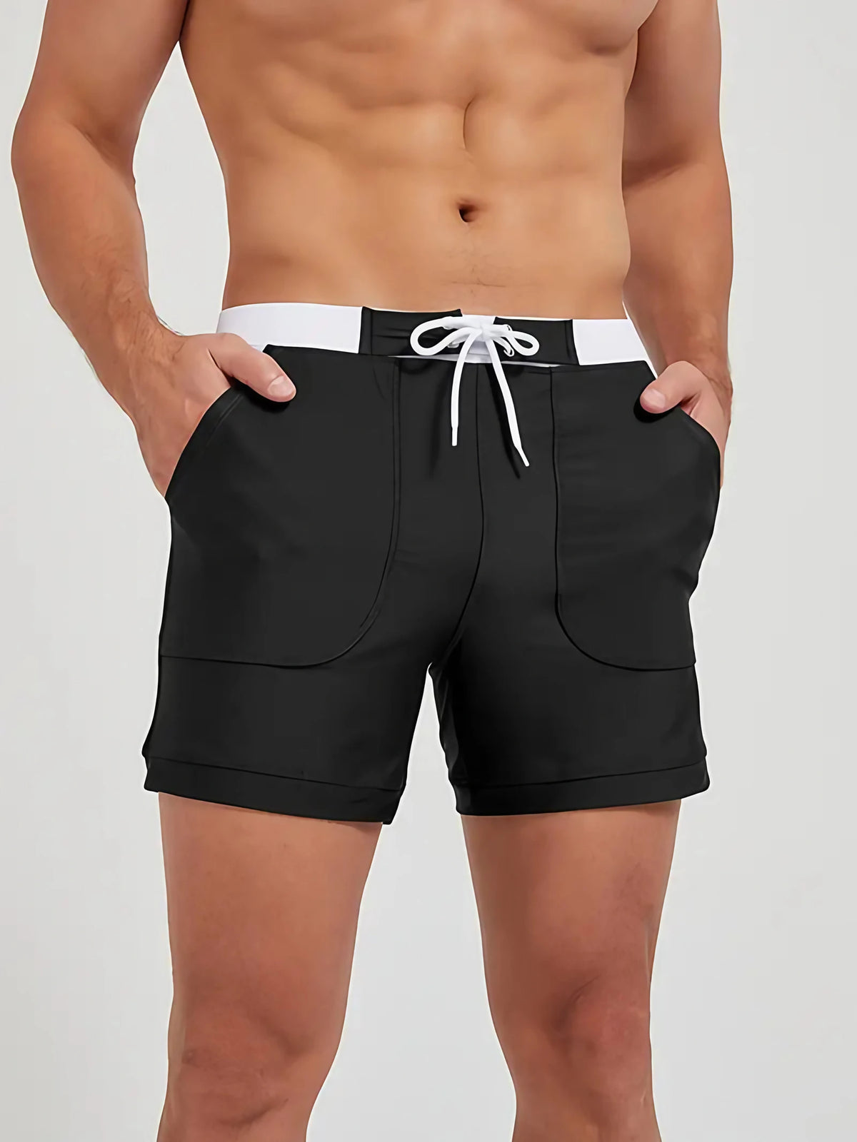 Maillot de bain homme à séchage rapide, huit coloris, S au 3XL, noir
