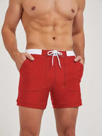 Maillot de bain homme à séchage rapide, huit coloris, S au 3XL, rouge