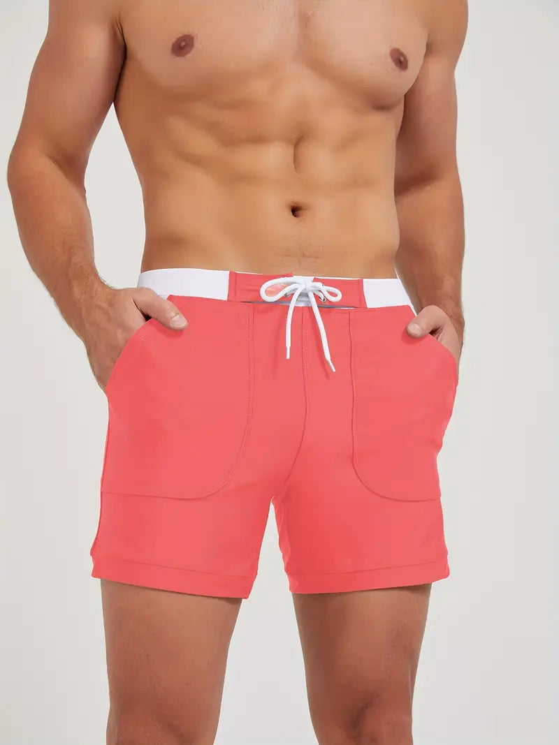 Maillot de bain homme à séchage rapide, huit coloris, S au 3XL, rouge pastèque