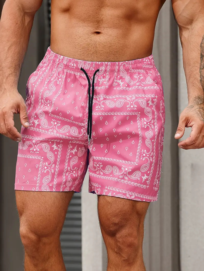 Short de bain homme à séchage rapide, sept coloris, S au 3XL, rose rouge