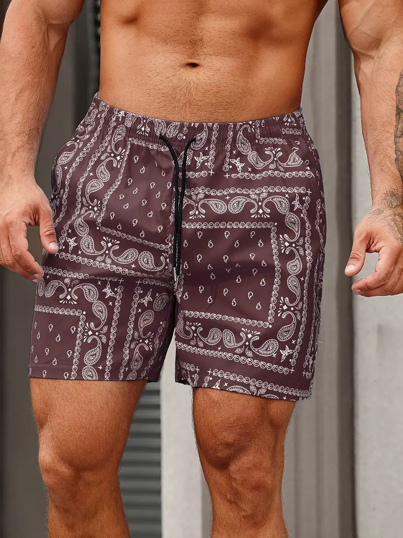 Short de bain homme à séchage rapide, sept coloris, S au 3XL, bordeaux