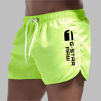 Short de bain homme uni à séchage rapide, cinq coloris, vert