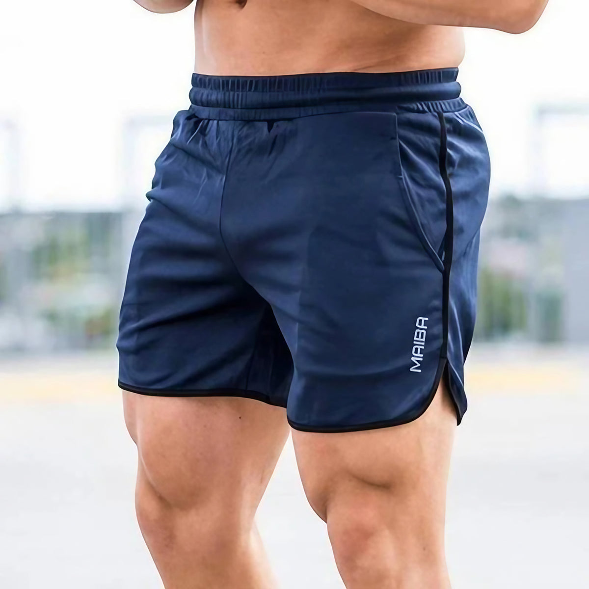 Maillot de bain homme ajusté, séchage rapide, onze coloris, bleu foncé