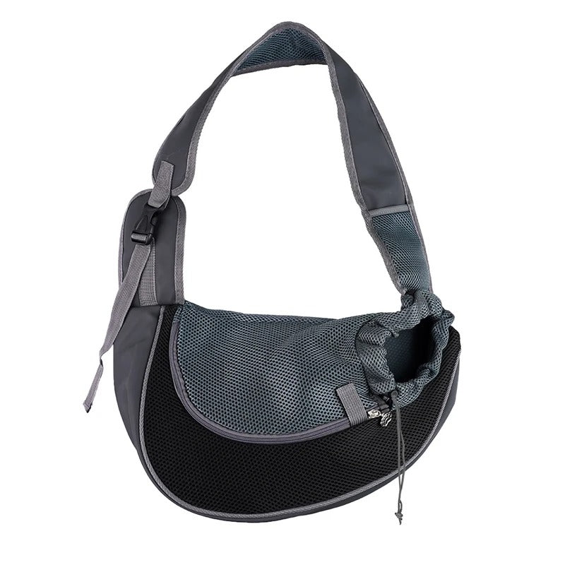 Sac de transport pour chien en bandoulière rembourrée, S ou L, noir