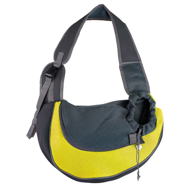Sac de transport pour chien en bandoulière rembourrée, S ou L, jaune