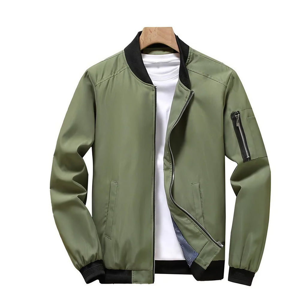 Veste bombardier homme, style décontracté chic, XS au XL, vert armée