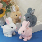 Lapin en peluche interactif pour enfant, saute et bouge les oreilles
