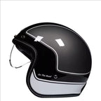 Casque moto vintage à profil bas, mousse haute densité