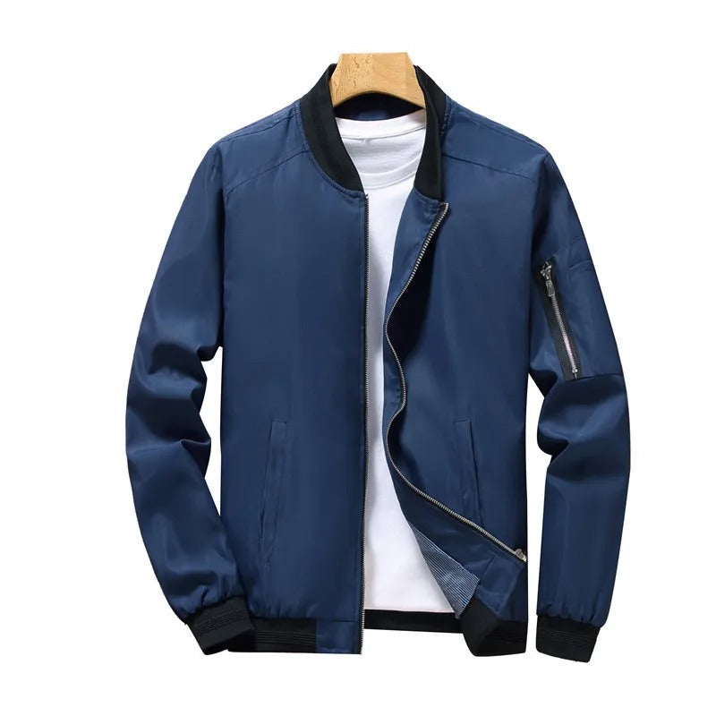 Veste bombardier homme, style décontracté chic, XS au XL, bleu