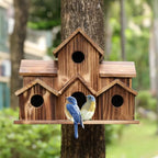Maison à oiseaux en bois à plusieurs entrées, pour le jardin
