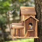 Maison à oiseaux en bois à plusieurs entrées, pour le jardin