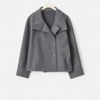 Manteau court femme col montant, double boutonnage, sept coloris, chameau
