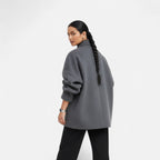 Manteau court femme col montant, double boutonnage, sept coloris
