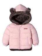 Manteau d'hiver enfant à oreilles d'ours, de 1 à 8 ans, rose