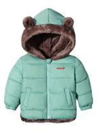 Manteau d'hiver enfant à oreilles d'ours, de 1 à 8 ans, turquoise