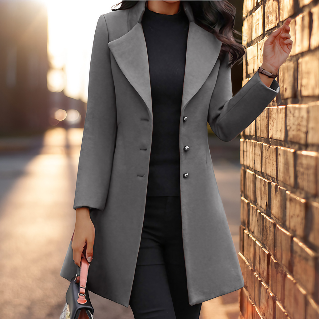 Manteau d'hiver femme coupe ajustée, noir, gris ou jaune, gris