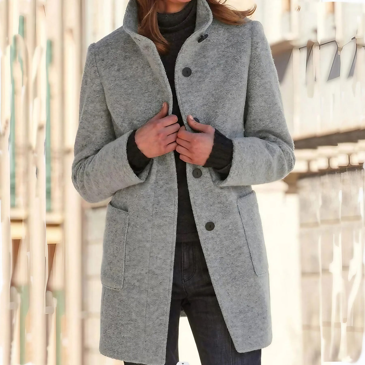 Manteau d'hiver femme chaud, six coloris, du S au 3XL, gris