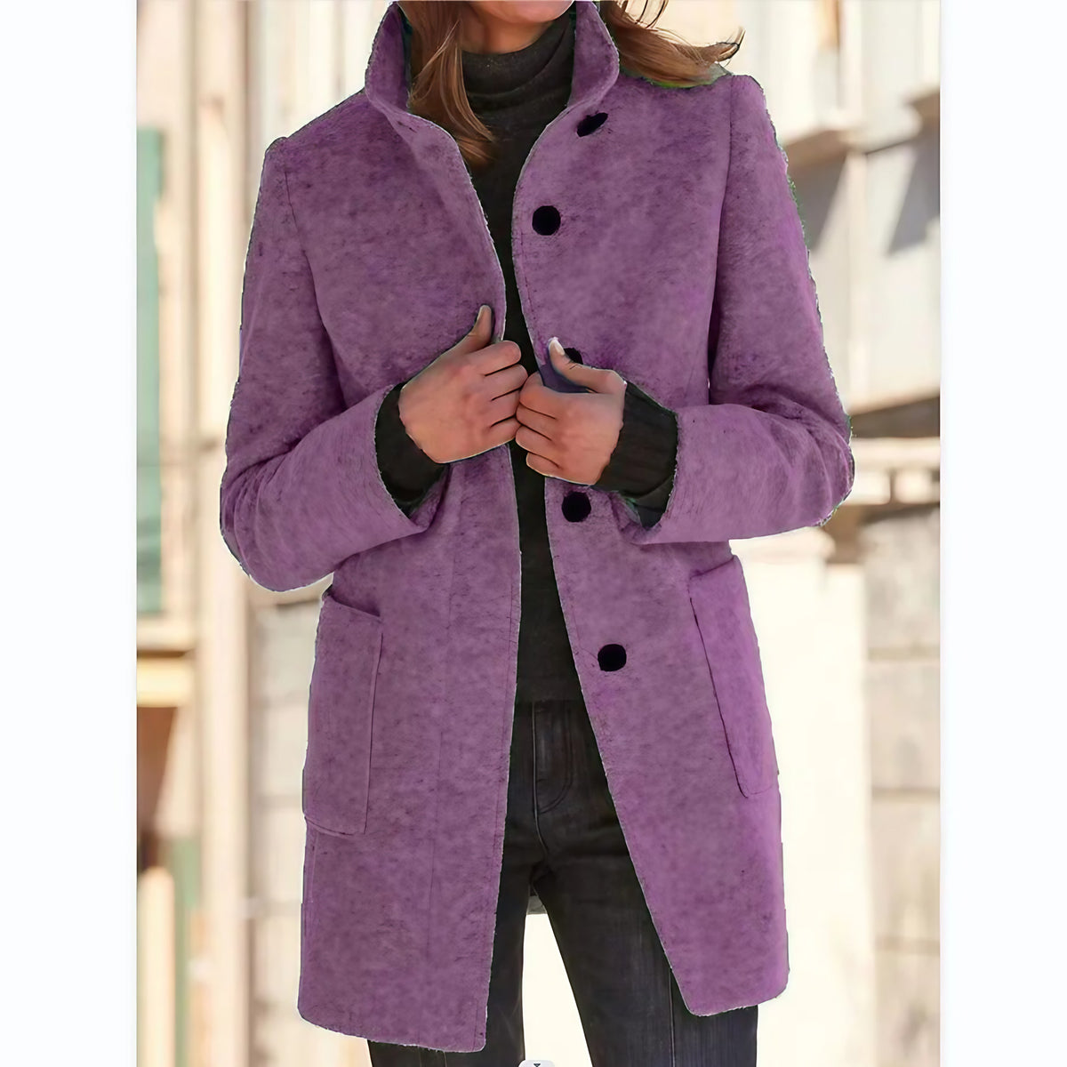 Manteau d'hiver femme chaud, six coloris, du S au 3XL, lilas