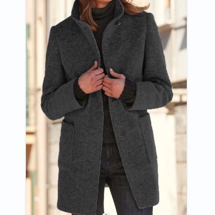 Manteau d'hiver femme chaud, six coloris, du S au 3XL, gris foncé