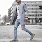 Manteau d'hiver homme, quatre coloris, du XS au 3XL, gris