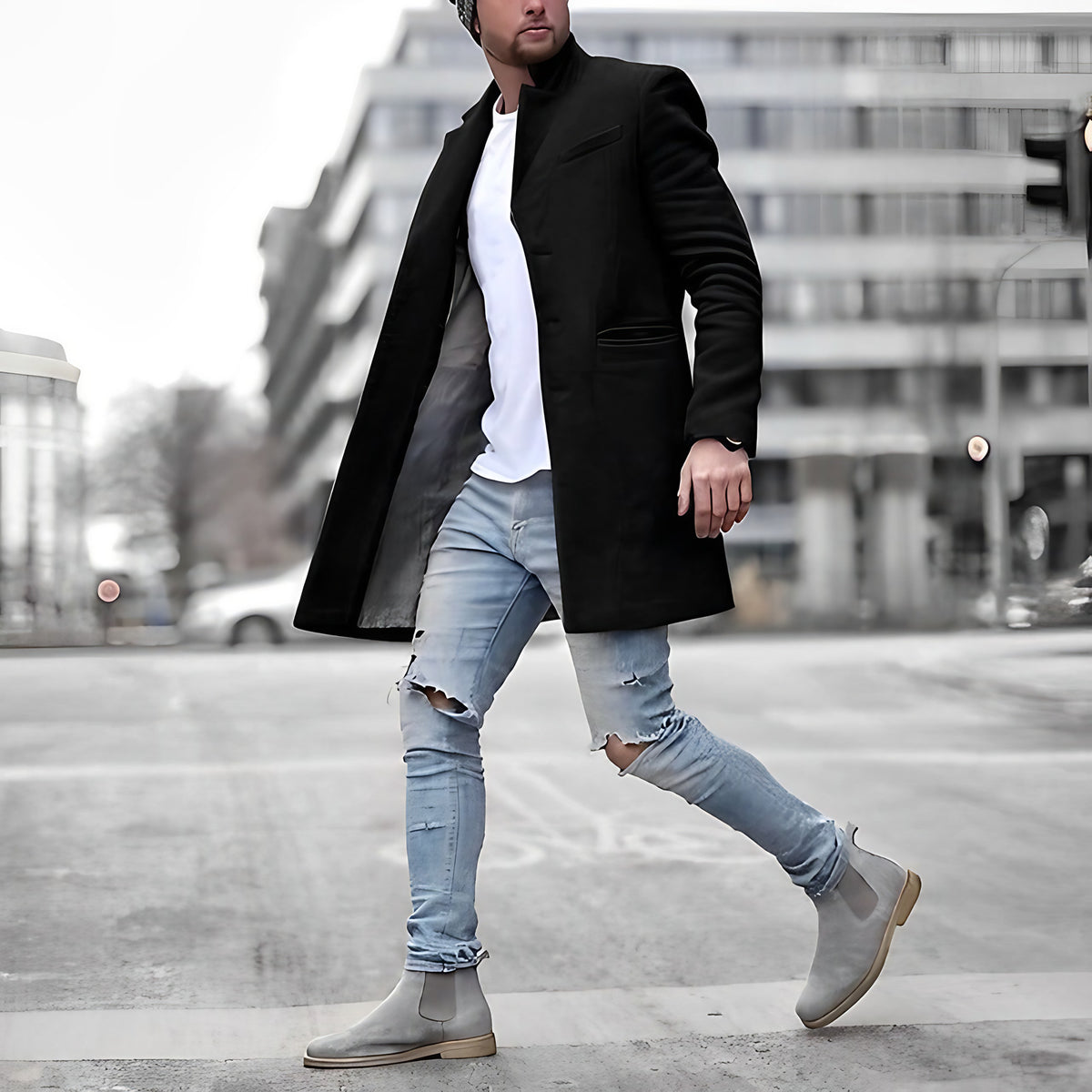 Manteau d'hiver homme, quatre coloris, du XS au 3XL, noir