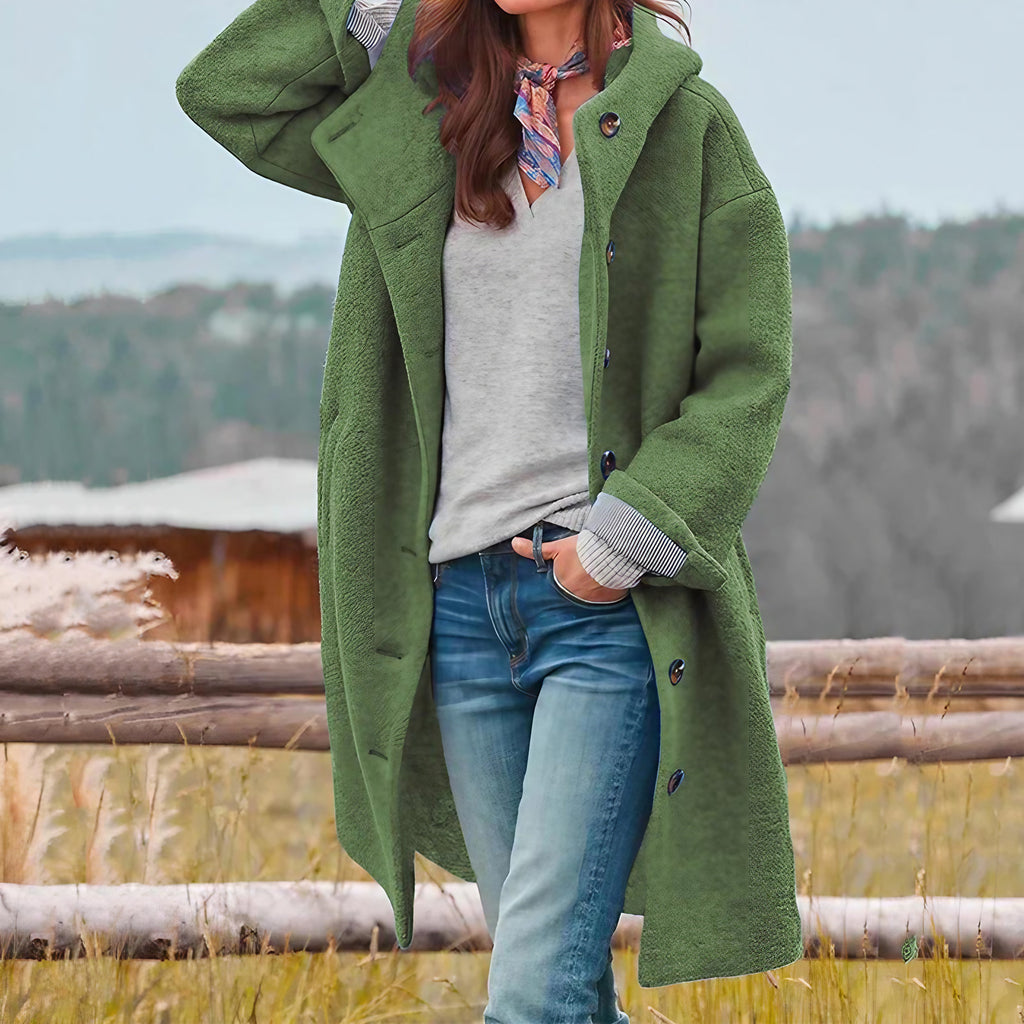 Manteau d'hiver femme coupe ajustée, cinq coloris, S au 3XL, vert