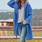 Manteau d'hiver femme coupe ajustée, cinq coloris, S au 3XL, bleu
