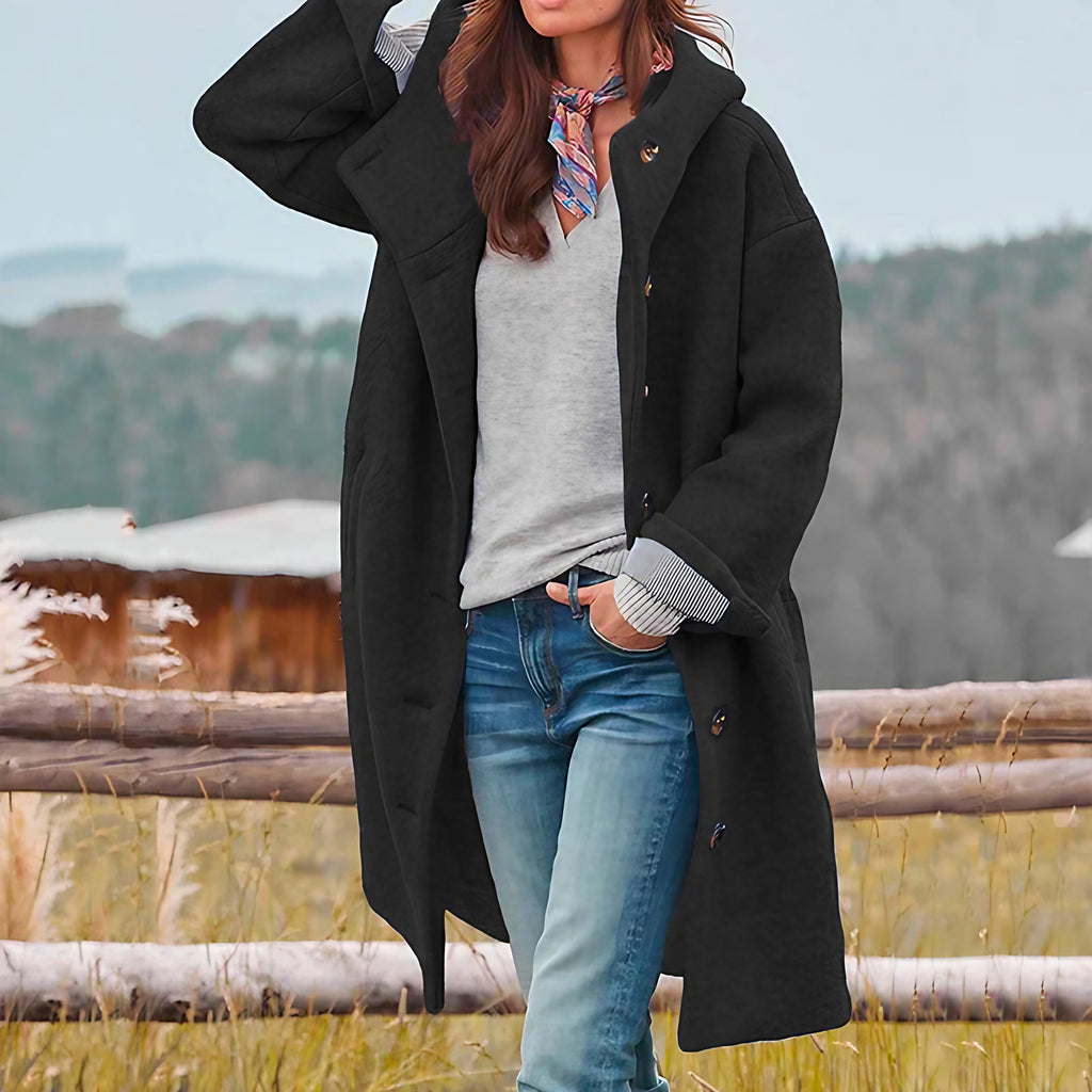 Manteau d'hiver femme coupe ajustée, cinq coloris, S au 3XL, noir