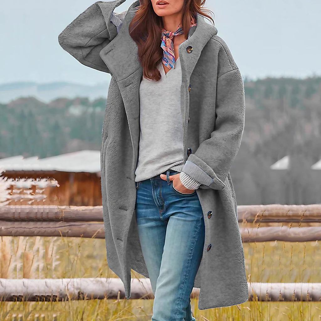 Manteau d'hiver femme coupe ajustée, cinq coloris, S au 3XL, gris