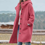 Manteau d'hiver femme coupe ajustée, cinq coloris, S au 3XL, rose