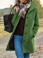 Manteau d'hiver femme à coupe cintrée, quatre coloris, vert