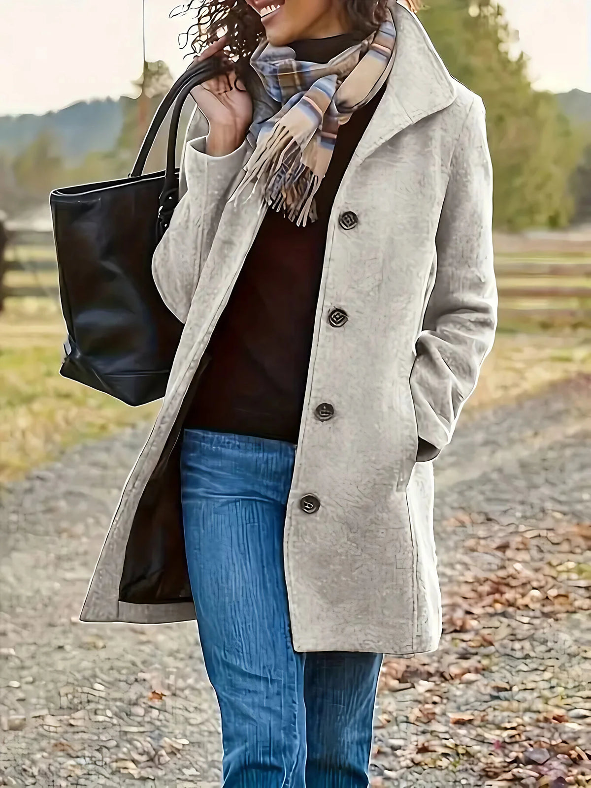 Manteau d'hiver femme à coupe cintrée, quatre coloris, gris