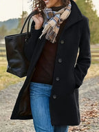 Manteau d'hiver femme à coupe cintrée, quatre coloris, noir