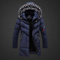 Manteau d'hiver homme à capuche ajustable, du XS au 4XL, bleu foncé
