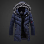 Manteau d'hiver homme à capuche ajustable, du XS au 4XL, bleu foncé