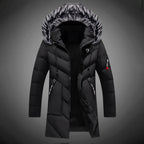 Manteau d'hiver homme à capuche ajustable, du XS au 4XL, noir