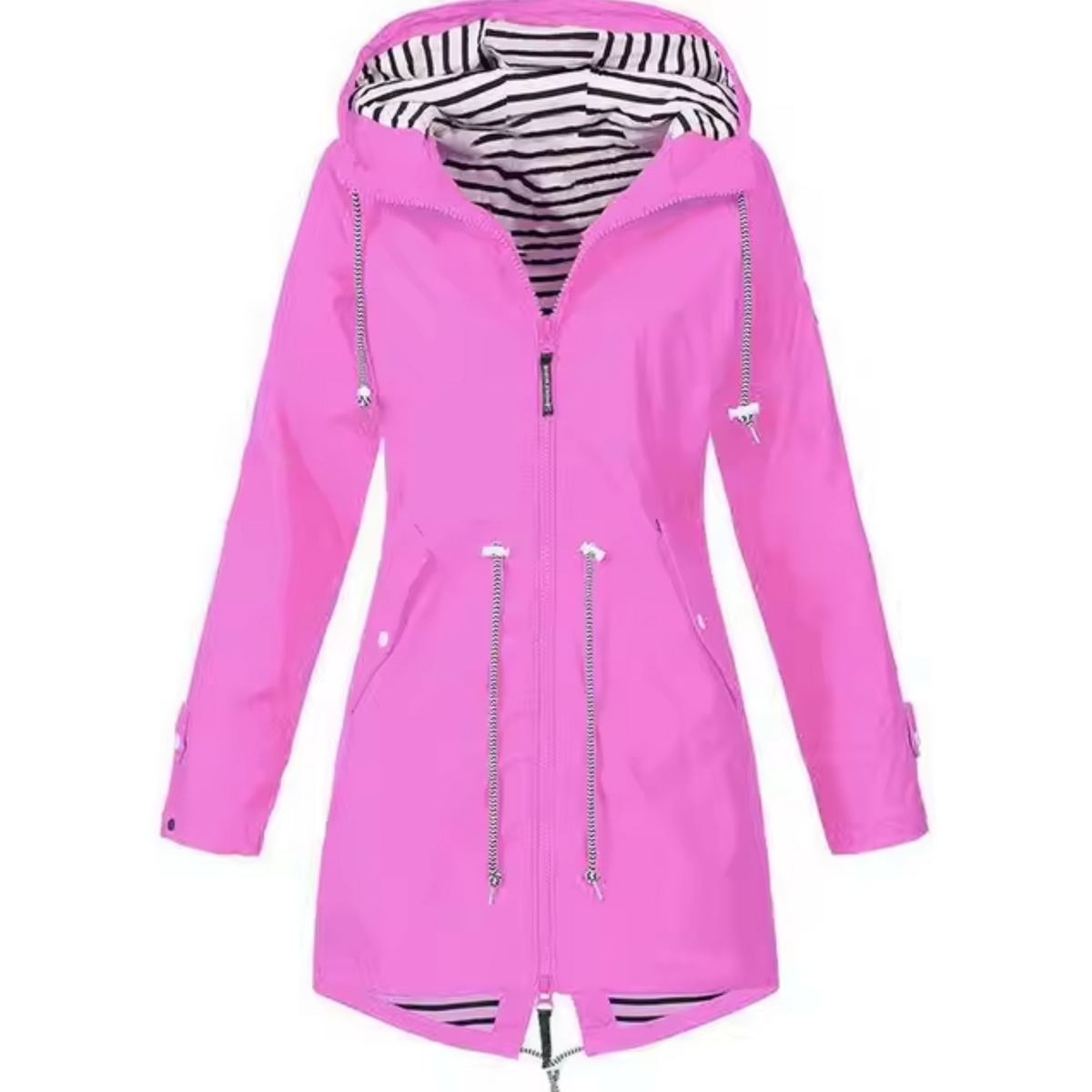 Manteau imperméable femme à capuche intégrée, six coloris, rose