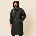 Imperméable long homme à capuche ajustable, noir, du XS au 4XL, noir