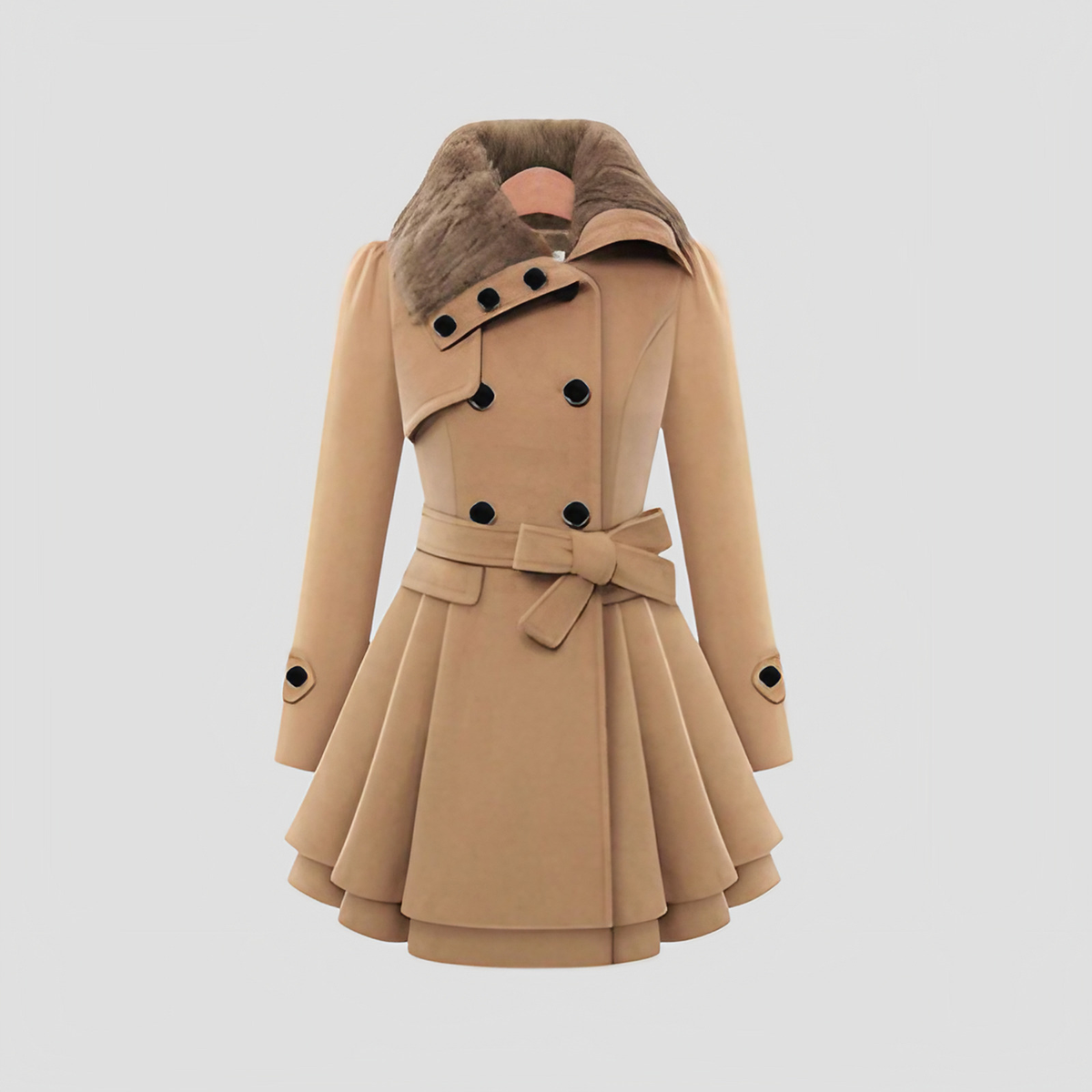 Manteau d'hiver femme cintré à double boutonnage, du S au 3XL, kaki