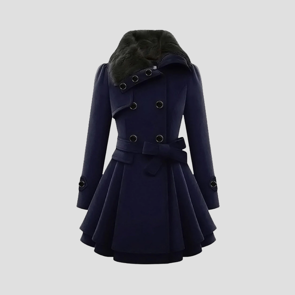 Manteau d'hiver femme cintré à double boutonnage, du S au 3XL, bleu
