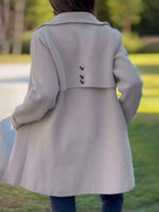 Manteau d'hiver femme à col à revers et boutons, trois coloris